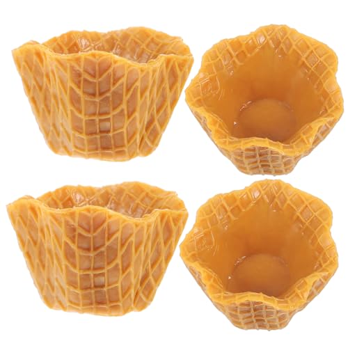 4 Stück Kuchenblech Gefälschte Tasseneinlagen Künstliche Muffinförmchen Cupcake-Liner-Modell Lebensechte Cupcake-förmchen Dekorative Plastik Einzelne Tasse Geschenkpapier von NAMOARLY