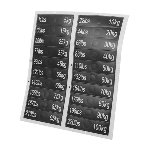 NAMOARLY 1 Blatt gewichtete Blockaufkleber fitnessgeräte Übung Fitnessstudio Etiketten für Gewichtsstapel Teller Aufkleberanhänger für Beschwerungsblock Fitness-Tags PVC selbstklebend Black von NAMOARLY