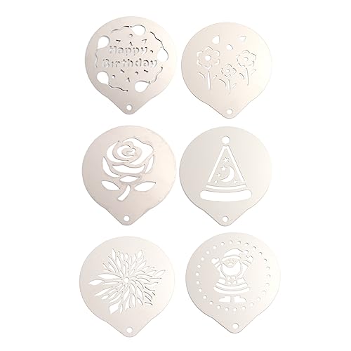 NAMOARLY 1 Satz 6 Stück Kaffee-Latte-Form Milch Schablone drücken coffee art kaffeezubehör coffee accessories Cappuccino Dekoration Cappuccino-Kunstvorlagen Silver NAMOARLY 1 Satz 6 Stück Kaffee-Latte-Form Milch Schablone drücken coffee art kaffeezubehör coffee accessories Cappuccino Dekoration Cappuccino-Kunstvorlagen Silver von NAMOARLY