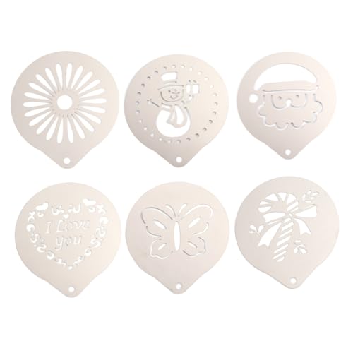 NAMOARLY 1 Satz 6 Stück Kaffee-Latte-Form kaffeeschablone coffee art kaffeezubehör Cappuccino Dekoration Kaffeestab halten Milch Kaffee-Kunst-Schablonen Cappuccino-Latte-Art Silver NAMOARLY 1 Satz 6 Stück Kaffee-Latte-Form kaffeeschablone coffee art kaffeezubehör Cappuccino Dekoration Kaffeestab halten Milch Kaffee-Kunst-Schablonen Cappuccino-Latte-Art Silver von NAMOARLY
