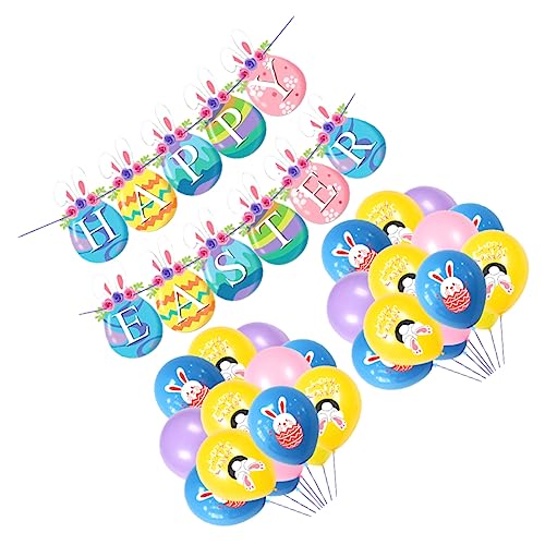NAMOARLY 1 Satz Osteranzug fröhliche Ostergirlande Osterhasenbanner Luftballons schöner Partyballon Osterparty-Dekoration Emulsion schmücken Ziehen Sie die Flagge von NAMOARLY