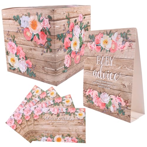 NAMOARLY 1 Satz Ratgeberkartenset mit Blumenmotiv Babyvorhersagekarten für die Dusche Geschlecht offenbaren babyshowerparty babyshowergeschenk Ratschläge für die Babyparty Partyzubehör von NAMOARLY