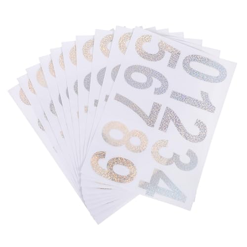 NAMOARLY 10 Sets Selbstklebende Zahlen Für Mülleimer Reflektierende Briefkastennummern DIY Briefkastennummern Selbstklebende Nummern Hausnummern Für Adressaufkleber von NAMOARLY