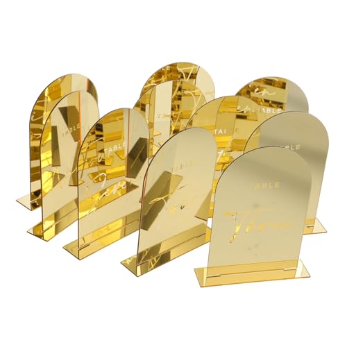 NAMOARLY 10 Stück Inhaber goldene Tischnummernhalter Einstellung Tischkarten Tischhalter für Zahlen Hochzeitsdeko evengers decor esstisch Hochzeit Sitzplatzkarte Hochzeitskarten aus Acryl NAMOARLY 10 Stück Inhaber goldene Tischnummernhalter Einstellung Tischkarten Tischhalter für Zahlen Hochzeitsdeko evengers decor esstisch Hochzeit Sitzplatzkarte Hochzeitskarten aus Acryl von NAMOARLY