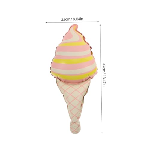 NAMOARLY 10 Stück Teiliges Eiscreme Folienballon Langlebige Partydekoration für Geburtstage Babypartys und Sommerfeste Einfache Befüllung Einzigartiges Eistüten Design Sichere Materialien von NAMOARLY