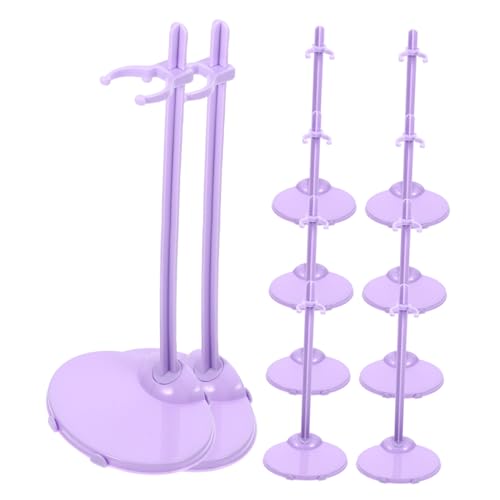 NAMOARLY 10 Stück einfaches Puppenregal Puppentrage für Actionfiguren-Display doll Accessories Puppenständer für Figuren Gestell für Puppe Puppenhalter Plastik Lavender von NAMOARLY
