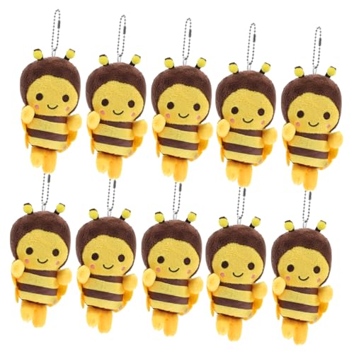NAMOARLY 10er Set üsch Bienen Schlüsselanhänger Charm Kuschelige Bienen Anhänger Für Taschen Rucksäcke Und Deko Lustige üsch Biene Für Und Erwachsene von NAMOARLY