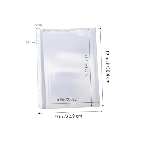 NAMOARLY 100 Stück Binder Innentaschen Transparent Dokumentenschutz Folienbeutel für Ordner Papierarchivierung Kunststoff Hüllen für Büro und Zuhause von NAMOARLY