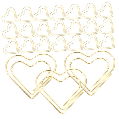 NAMOARLY 100 Stück Dekorative Papierklamme Büroklammer Befestigungselemente für Papier das Büro Pastell Rosa scrapbook scheckheft slice Dokumentclips Dokumentenklammern aus Metall Golden von NAMOARLY