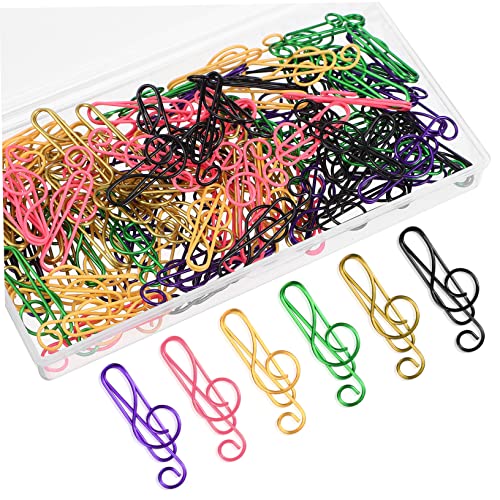 NAMOARLY 100Stücke Musiknoten Büroklammern Farbiges Design Langlebige Metall Papierclips für Schule Büro und Kreative Projekte von NAMOARLY