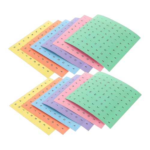 NAMOARLY 12 Blatt Bunte Alphabet Aufkleber und Zahlen Sticker Selbstklebend für DIY Scrapbooking Handgemachte Bastelsticker Laptop Dekoration Stil mit Bögen von NAMOARLY