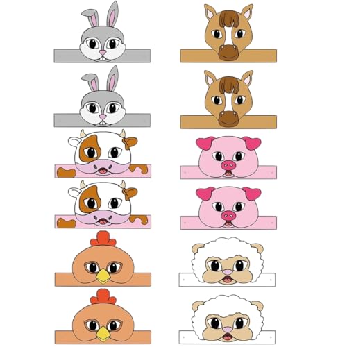 NAMOARLY 12 Stk Tierkronenhut Stirnbänder Geburtstag Festivalhut favorisieren kindermütze kappe Kinderhüte hut Partyhüte aus Papier Bauernhoftiere krönen Hüte für NAMOARLY 12 Stk Tierkronenhut Stirnbänder Geburtstag Festivalhut favorisieren kindermütze kappe Kinderhüte hut Partyhüte aus Papier Bauernhoftiere krönen Hüte für von NAMOARLY