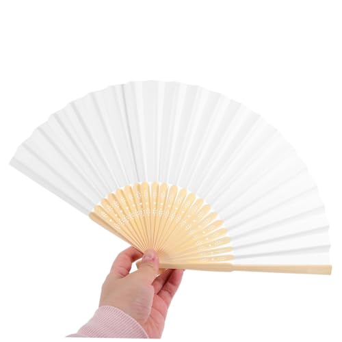 NAMOARLY 15 Stück Teiliges Faltbare Handfächer aus Papier und Stabile DIY Blanko Fächer für Hochzeit Party Brautdusche Sommerdekoration für Gäste von NAMOARLY