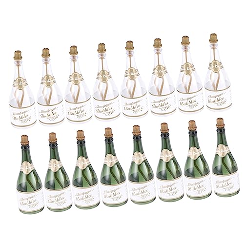 NAMOARLY 16 Stück Sektblasenflasche Blasenflaschen Hochzeitsblasenflasche Hochzeit Flasche Zum 50-jährigen Jubiläum Tischdekoration Wünschen Hochzeitswunsch Flaschen Plastik von NAMOARLY