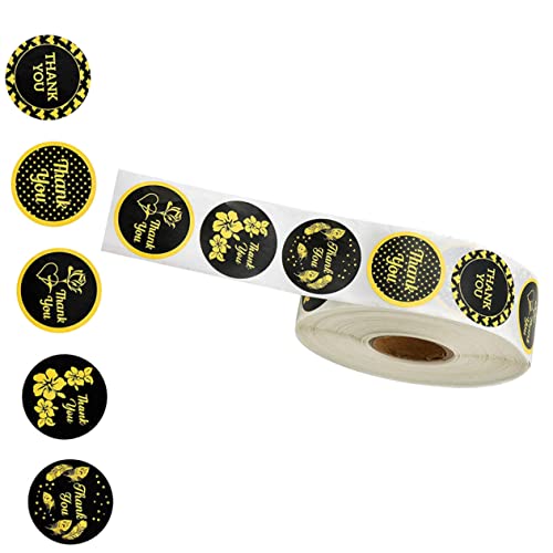 NAMOARLY 1Rolle Dekorative Selbstklebende Aufkleber für Abschlussfeiern Dankeschön Sticker Schwarz für Geschenkverpackungen und DIY Projekte von NAMOARLY