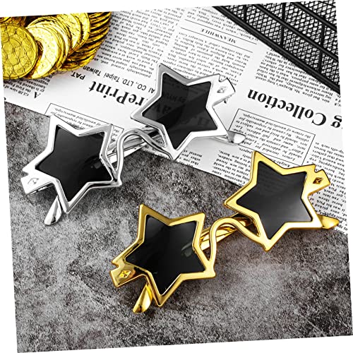 NAMOARLY 2 Paare Pentagram Sonnenbrillen Gold und Silber Lustige Partybrille Leichte Stabile Brillen für Foto Booth Familie Weihnachten Verkleidung Erwachsene NAMOARLY 2 Paare Pentagram Sonnenbrillen Gold und Silber Lustige Partybrille Leichte Stabile Brillen für Foto Booth Familie Weihnachten Verkleidung Erwachsene von NAMOARLY