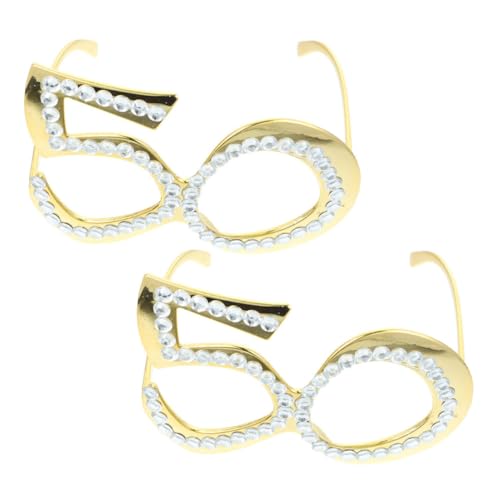 NAMOARLY 2 Stück 50 Geburtstagsbrille Kostüm Für Lustig Anzahl Gläser Zum 50. Geburtstag Rahmen Party Brille Geburtstagsversorgung Erwachsene Plastik Golden NAMOARLY 2 Stück 50 Geburtstagsbrille Kostüm Für Lustig Anzahl Gläser Zum 50. Geburtstag Rahmen Party Brille Geburtstagsversorgung Erwachsene Plastik Golden von NAMOARLY