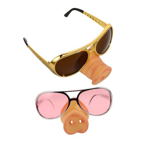 NAMOARLY 2 Stück Cosplay-Party-Brille Kostüm Cartoonbrille alberne Brille für Erwachsene lustige Riesenbrille Partybrille prop Nase lustige partybrillen lustige schnapsgläser lustige Brille von NAMOARLY