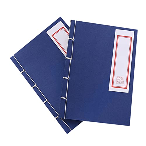 NAMOARLY 2 Stück Kreatives Tagebuch Notizbuch mit Retro Design und Handgefertigter Fadenbindung Blauer Einband Schreibpapier für Freunde und Notizen von NAMOARLY