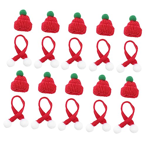 NAMOARLY 20 Stücke Gestrickte Weihnachten Mini Puppe Hut Schal Set Festliche Dekorationen Für Party NAMOARLY 20 Stücke Gestrickte Weihnachten Mini Puppe Hut Schal Set Festliche Dekorationen Für Party von NAMOARLY