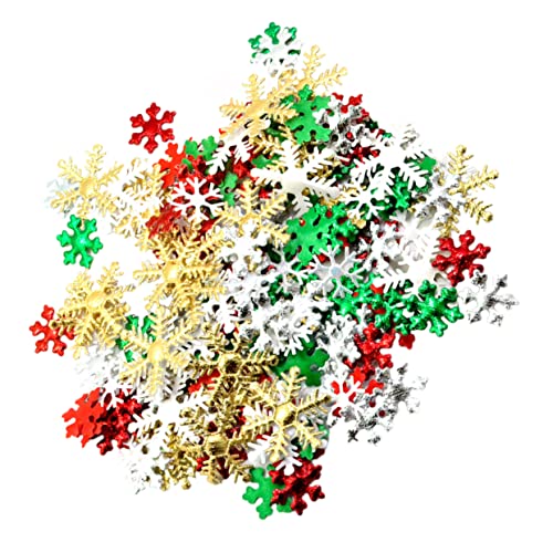 NAMOARLY 200st Weihnachtsdekoration Schneeflocken Weihnachtstisch Konfetti Schneeflocken-tischkonfetti Konfetti Für Das Neue Jahr Kuchenornament Metallbesatz Drinnen Zubehör Vlies von NAMOARLY