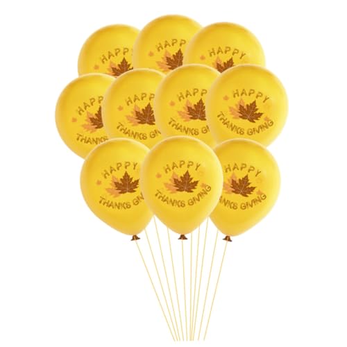 NAMOARLY 20St Partyballon Thanksgiving-Ballons gelbe Luftballons Partydekoration für Thanksgiving herbstdeko Ballon zum Erntedankfest Latexballon bedrucken Emulsion schmücken Herbstblätter von NAMOARLY