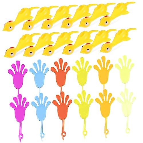 NAMOARLY 24St party mitgebsel kinderparty mitgebsel spassgeschenke funny present safe toy klebrige Tiere Hubschrauber federnd klebrige Hände Masse klebendes Stuffer-Huhn Kieselgel von NAMOARLY