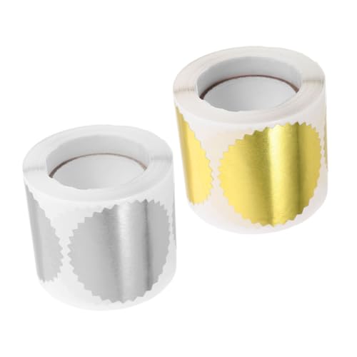 NAMOARLY 2Rollen Prägeaufkleber Gold Und Silber Siegelaufkleber Für Umschläge Einladungen Und Zertifikate Metallische Prägung Für Elegante Gestaltung von NAMOARLY
