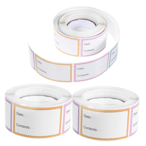 NAMOARLY 3Rollen Ablösbare Etiketten für Lebensmittelbehälter Gefrierschrank Beschriftungen für Bessere Organisation von Tiefgekühlten Produkten und Lebensmitteln von NAMOARLY