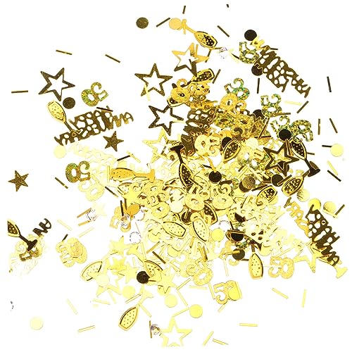 NAMOARLY Glitzernde Pailletten Glitzer Konfetti 3er Pack Konfetti Deko Für 50 Hochzeitstag Glitzernde Tischdekoration Für Jubiläumsfeiern Hochzeiten Und Partys Happy Anniversary Und Mehrfarben von NAMOARLY