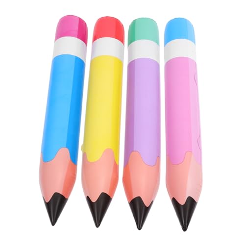 NAMOARLY 4 Stück Aufblasbarer Bleistift Aufblasbarer Pinsel Zappelspielzeug-stift Elektrische Ballonpumpe Riesige Buntstift-requisite Neon Wachswärmer Elektrisch Bleistifte Aufblasen Pvc von NAMOARLY