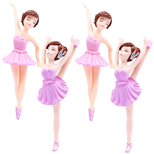 NAMOARLY Mädchen Figurine Kuchen Topper 4 Stücke Tanzen Ballett Cupcake Topper Elegante Dessert Für Hochzeit Parteien von NAMOARLY