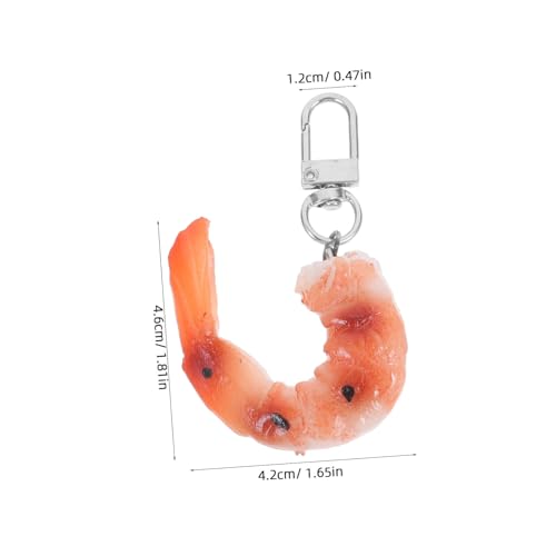 NAMOARLY 4 Stück Teiliges PVC Schlüsselanhänger Garnelen Nachbildung Realistisch Robust Detailgetreu Rucksack Anhänger Taschen Schmuck Kreative Dekoration für Erwachsene von NAMOARLY