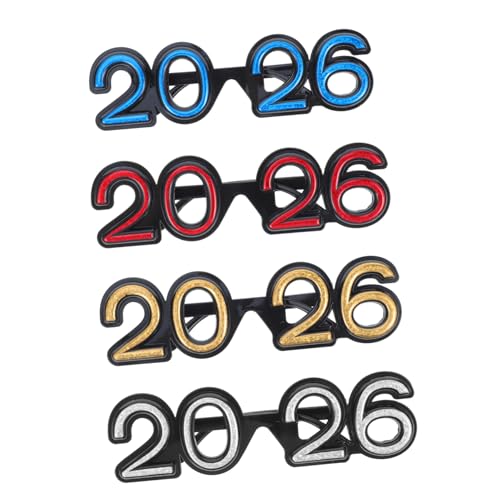 NAMOARLY 4-teilige Partybrillen: 2026 Neujahrsbrillen – Einzigartige Zahlenbrillen Für Feiertagspartys, Karnevals-foto-requisiten Für Die Neujahrsparty von NAMOARLY