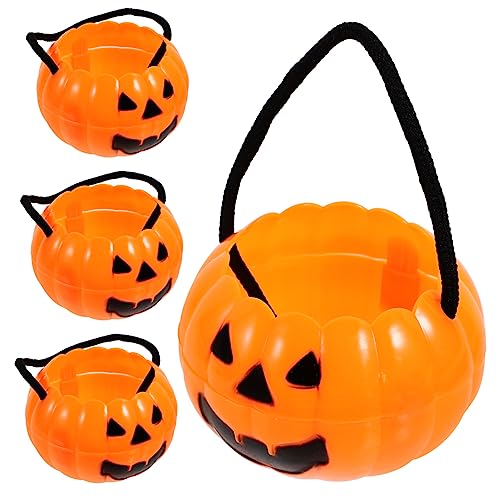 NAMOARLY 4stücke Halloween Kürbis Eimer Kreative Süßigkeit Halter Für Junge Mädchen Faltbare Pumpkin Candy Buckets Für Halloween Party Und Karneval Lustige Dekoration Für Jedes Fest von NAMOARLY