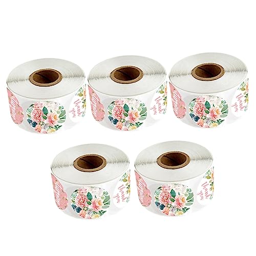 NAMOARLY 5 Rollen Shower Sealing Labels mit Blumenmuster Selbstklebende Dankeschön Aufkleber Dekorative Etiketten für Geschenkverpackung und Bastelbedarf NAMOARLY 5 Rollen Shower Sealing Labels mit Blumenmuster Selbstklebende Dankeschön Aufkleber Dekorative Etiketten für Geschenkverpackung und Bastelbedarf von NAMOARLY