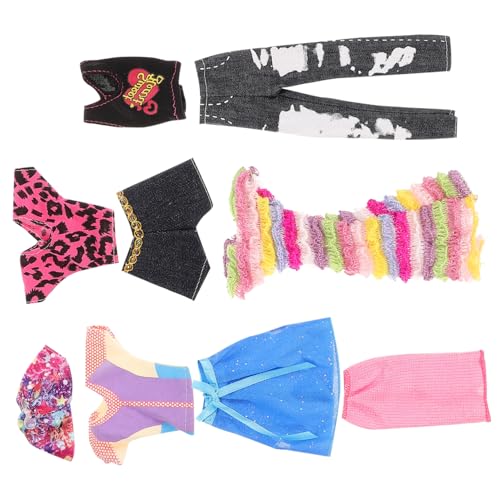 NAMOARLY 5 Sätze Puppenkleid Puppen Kleidung für puppenkleidung Puppenmode Puppenkleidung für Geburtstagsgeschenke Puppenoutfit Puppe Foto-Requisite Mini-Puppenkleid-Outfit Stoff von NAMOARLY