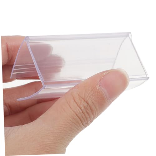 NAMOARLY 50 Stück Transparente Robuste Kunststoff etikettenhalter für Regale Vielseitig Einsetzbar mit Clipbefestigung für Draht Holzböden zur Preisschild Organisationsbeschriftung in Büro NAMOARLY 50 Stück Transparente Robuste Kunststoff etikettenhalter für Regale Vielseitig Einsetzbar mit Clipbefestigung für Draht Holzböden zur Preisschild Organisationsbeschriftung in Büro von NAMOARLY