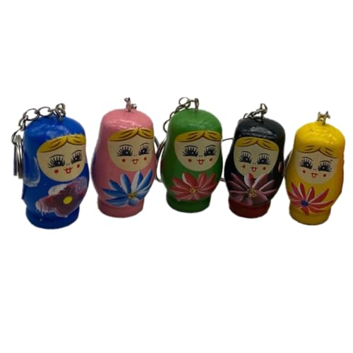 NAMOARLY 5stücke Schlüsselanhänger Autoanhänger Anhänger Holzanhänger Russische Puppen Anhänger Für Tasche Rucksack Schlüsseldekoration NAMOARLY 5stücke Schlüsselanhänger Autoanhänger Anhänger Holzanhänger Russische Puppen Anhänger Für Tasche Rucksack Schlüsseldekoration von NAMOARLY