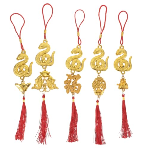 NAMOARLY 5stücke Chinesische Neujahrs-hängedekorationen Mit Glücksbringern Aus Bonsai Traditionelle Feng Shui Ornamente Für Jahr Der Schlange Für Zuhause Auto Und Feste von NAMOARLY