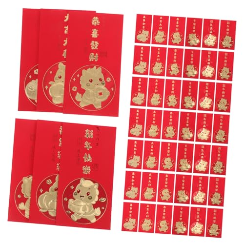 NAMOARLY 60 Stück Rote Umschläge Jahr Des Pferdes Li Xi Envelopes Vietnamesische Hong Bao Tet Feier Umschläge Kreative Pferde Design Geldumschläge für Frühlingsfest Hochzeit von NAMOARLY