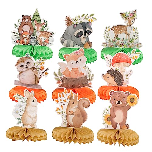 NAMOARLY 9 Stück Wabenornamente Kindergarten Party Bienenwabe Hochzeit Dekorationen Waldtiere Waben Von Waldtieren Waldtischdekor Waldwaben-mittelstücke 350 g Weißer Karton von NAMOARLY
