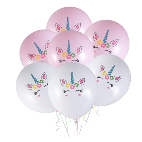 NAMOARLY Bunte Einhorn Luftballons Aus Latex Für Geburtstagsfeiern Hochzeiten Und Weihnachten Weiß von NAMOARLY