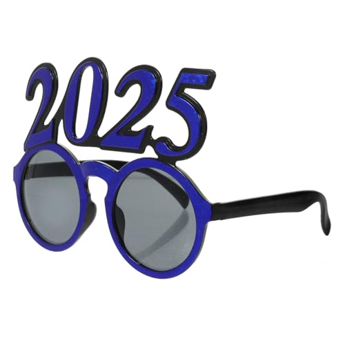 NAMOARLY Digitale Brille Mit Rundem Rahmen Ausgefallene Lustige Brillen Mit Der Nummer 2025 Geformte Flippige Brillen Partybrillen Abschlussbrillen Für Herren von NAMOARLY