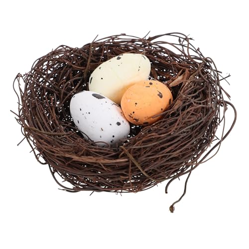 NAMOARLY Naturnahes Vogelnest aus Echten Weinreben mit Deko Eiern Kreatives Home Bird Nest Decor für Wohnzimmer Fotorequisiten und DIY Mikro Landschaft Natürliche Zufällige Zufällige Farbe NAMOARLY Naturnahes Vogelnest aus Echten Weinreben mit Deko Eiern Kreatives Home Bird Nest Decor für Wohnzimmer Fotorequisiten und DIY Mikro Landschaft Natürliche Zufällige Zufällige Farbe von NAMOARLY