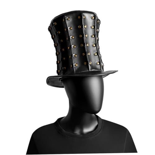 NAMOARLY Halloweenkostüm Männerkleidung Hut Kleidung für Männer europäisch und amerikanisch Hüte für Männer Niet Kappen Zylinder hohe Kopfbedeckung hohe Kappe Jazz-Kappe Punk Bankett von NAMOARLY