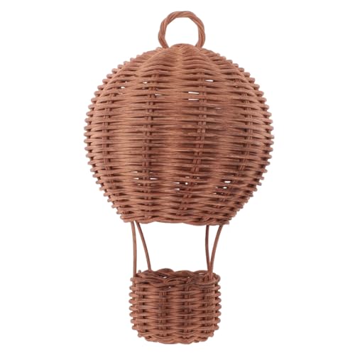 NAMOARLY Rattan Heißluftballon Wanddekoration Handgefertigtes für Kinderzimmer Boho Fotorequisiten Einfache Montage Wunderschöne Wandkunst für Ihr Zuhause von NAMOARLY