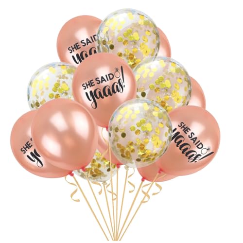 NAMOARLY Roségold She Said Yaaas Und Konfetti Latex Ballon Set Für Hochzeit Brautdusche Bachelorette Und Verlobungsdekorationen Perfekte Party Deko Roségold NAMOARLY Roségold She Said Yaaas Und Konfetti Latex Ballon Set Für Hochzeit Brautdusche Bachelorette Und Verlobungsdekorationen Perfekte Party Deko Roségold von NAMOARLY
