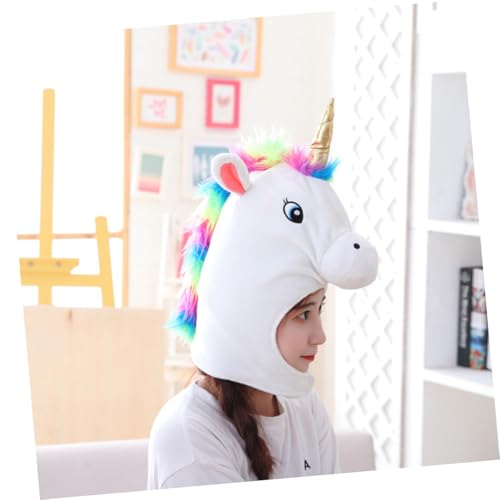 NAMOARLY Verstellbarer Einhorn Kopfschmuck aus Dickem Plüsch Weicher Bequemer Partyhut für Kostüm und Foto Requisite Kuschelig Modisch und Niedlich von NAMOARLY