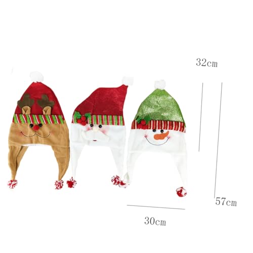 NAMOARLY Weihnachtsschmuck Lustige Weihnachtsmütze Weihnachtskostüme Weihnachtsmütze Für Kinder Weihnachtsfeierhüte Weihnachts-cartoon-hut Weihnachtsdekorationen Zubehör Weihnachten Ältere von NAMOARLY